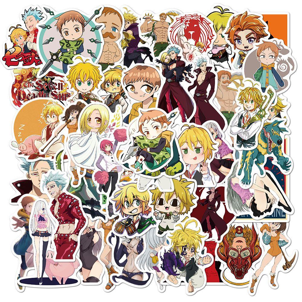 Sticker Họa Tiết Hoạt Hình The Seven Deadly Sins Chống Thấm Nước Tự Dính Trang Trí Điện Thoại Di Động