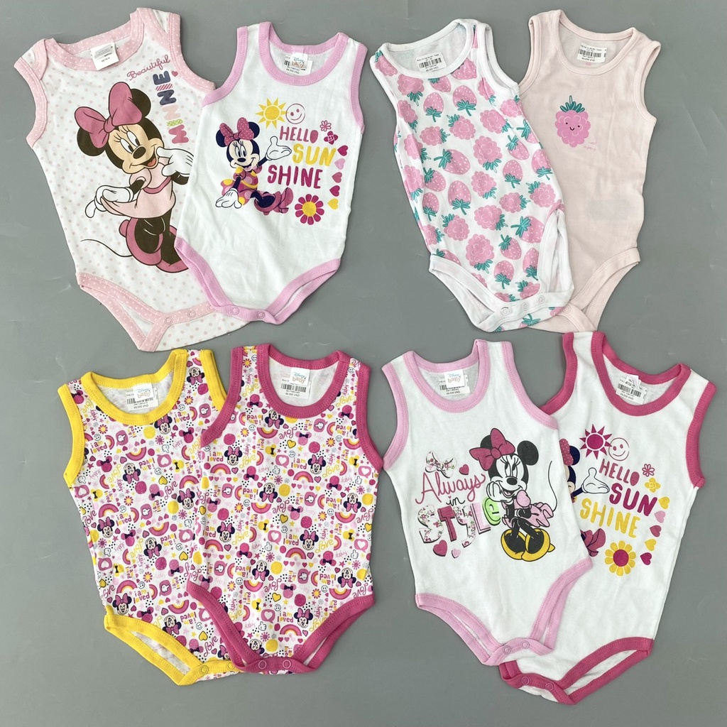 body chip hai dây bé gái [9M-12M] xuất dư/ Bodysuit ba lỗ bé gái sơ sinh đến 12kg - TNBG-A bebefamilyshop