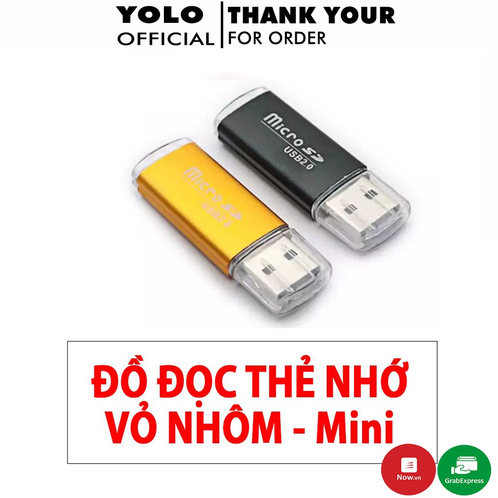 Đầu lọc thẻ nhớ USB 2.0 Vỏ Nhôm siêu bền bỉ GIAO MÀU NGẪU NHIÊN