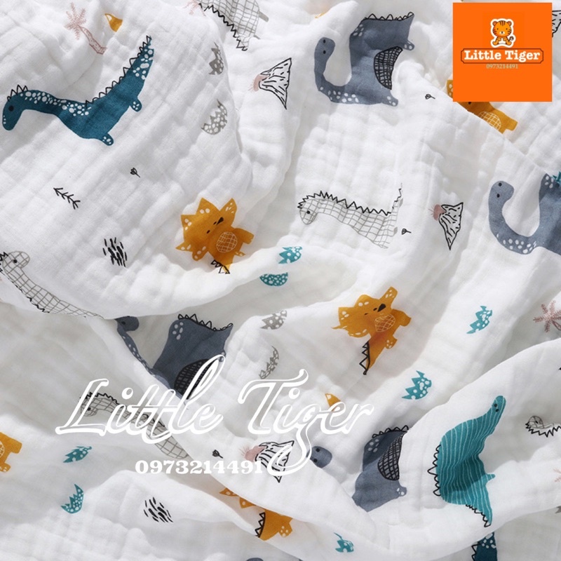 ( Loại 1-ko xù) Khăn tắm xô, Chăn xô 6 lớp cotton mềm mại, họa tiết nhiều hình xinh xắn,bo viền kt 110*110 cho bé