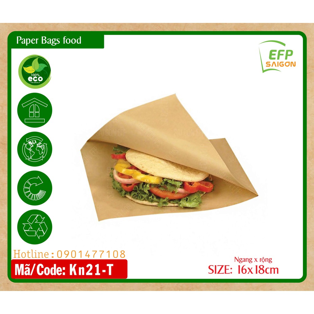 Túi giấy tam giác 16x18cm