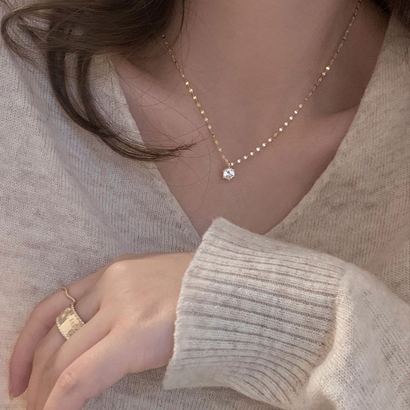 ✨✨Vòng cổ đính đá zirconia sang trọng tùy chọn màu sắc