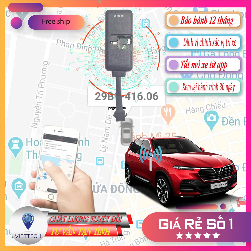 VBL2021 Định vị chống trộm xe máy, ôtô A8, Có pin dự phòng, BH 1 năm