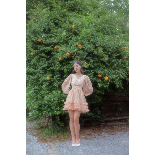 Bel Ange - Đầm voan tơ đính bèo xoè Lily Dress