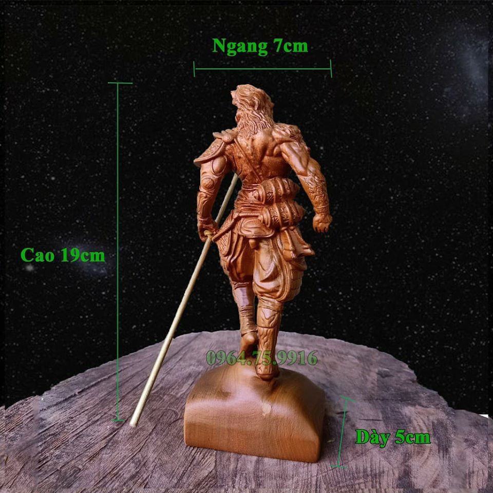 Tượng Tôn Ngộ Không, Wu Kong Gỗ Bách Xanh ❤️FREESHIP❤️ Tượng gỗ Tề Thiên Đại Thánh - Mỹ Hầu Vương