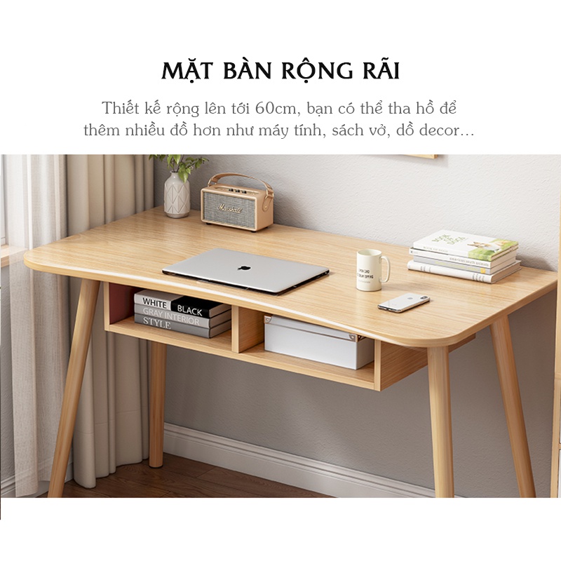 Bàn làm việc chống gù kèm kệ sách GAPI thông minh phong cách Nordic - GP185