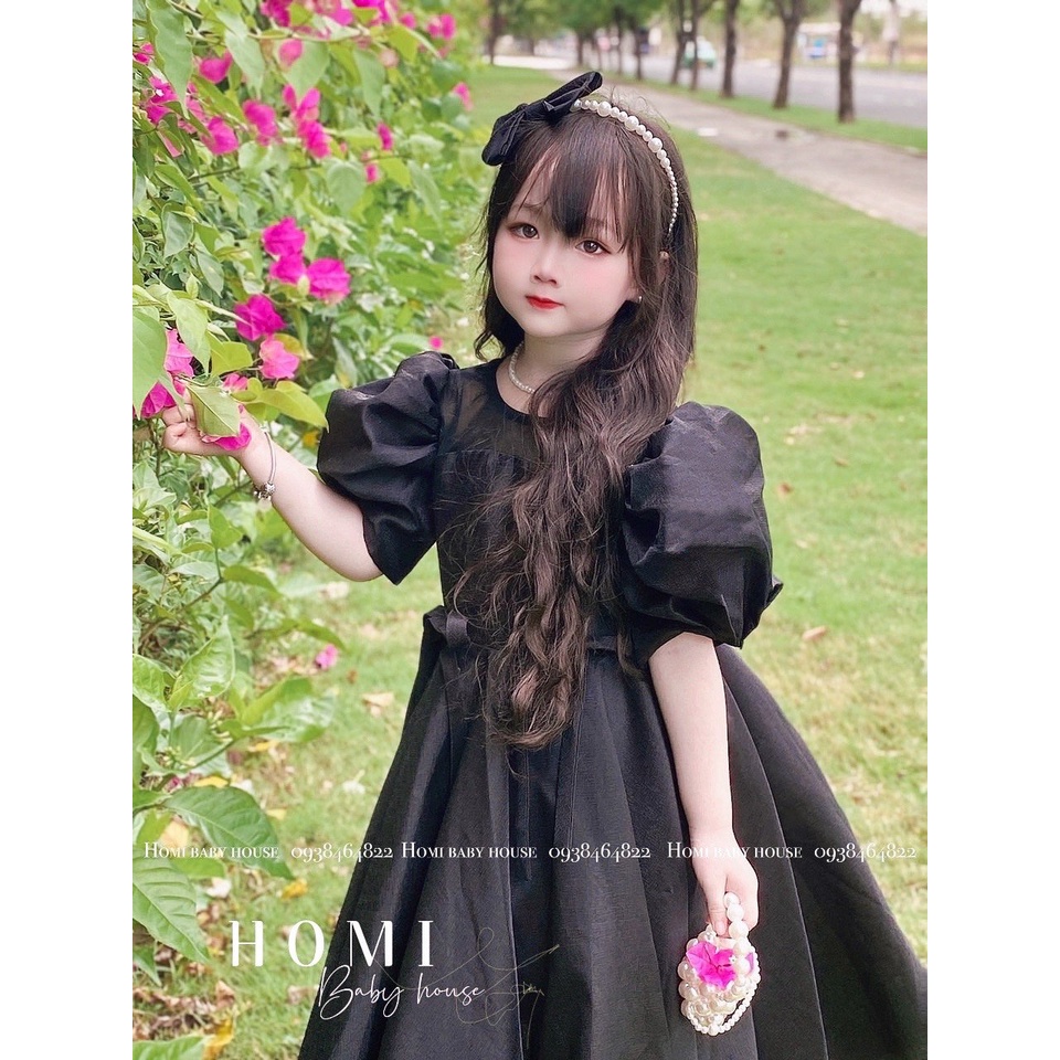 HOMI - Đầm công chúa tafta đen cho bé gái