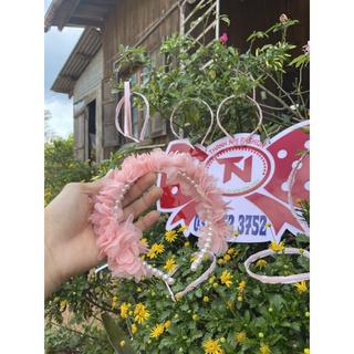 Cài tóc hồng nhiều hoa