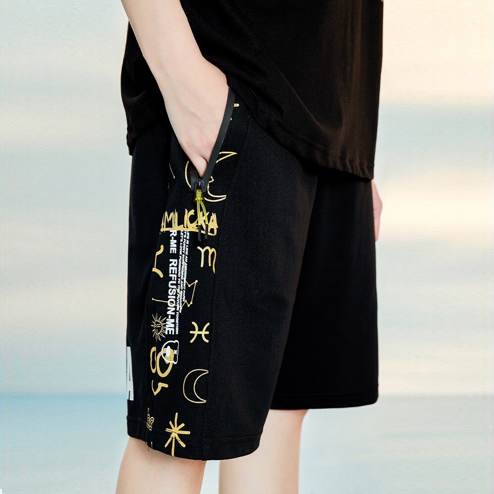 Quần SHORT Nam Nữ Phối Họa Tiết In Chữ LAMLICKA Thời Trang MixxMen SHORT NAM 038
