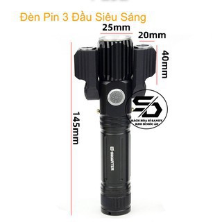 Đèn pin siêu sáng 3 bóng
