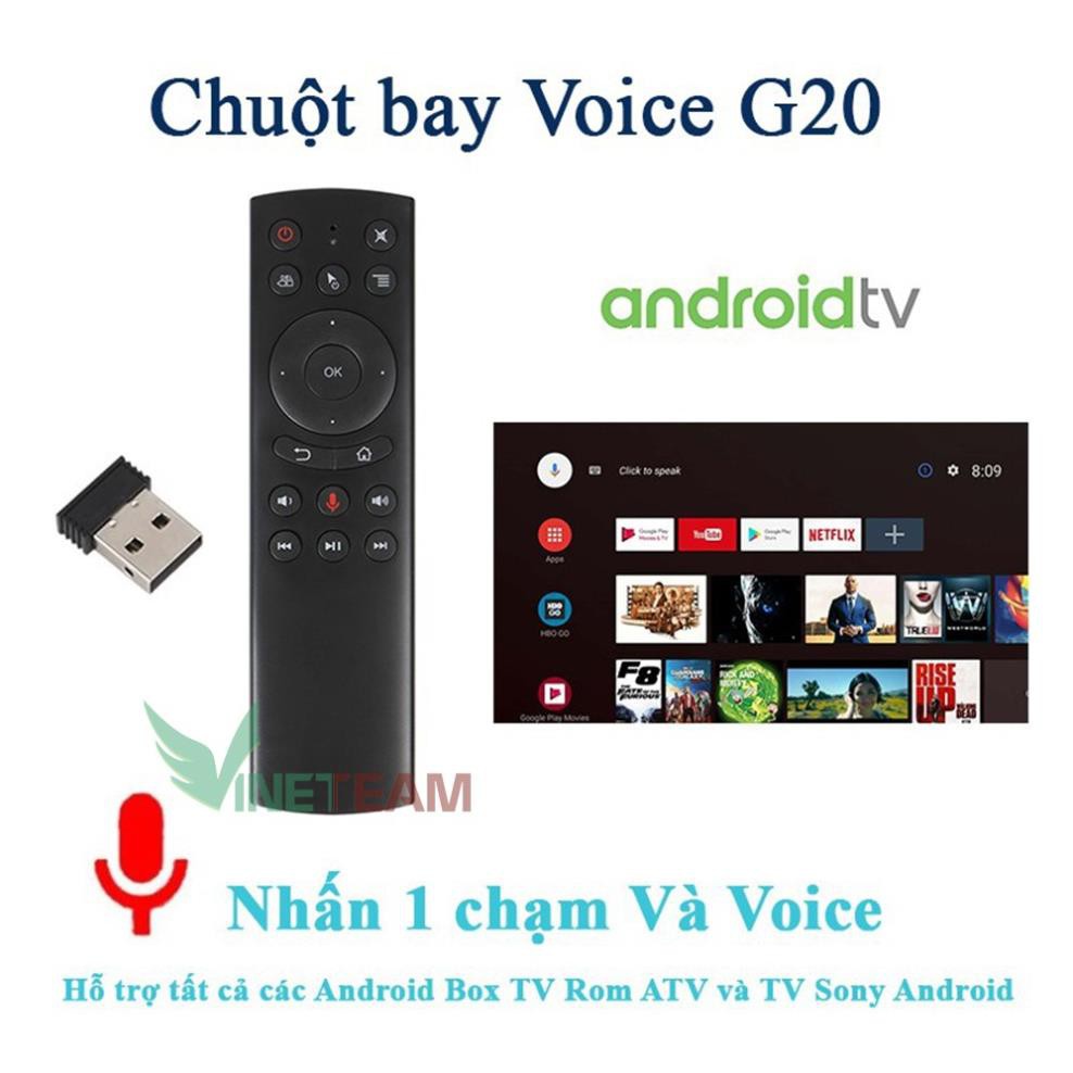 Điều Khiển Chuột Bay Tìm Kiếm Giọng Nói Air Mouse Remote Voice G20|G20S Tương thích Mibox s,4k, km9, tx3 mini,...-dc4100