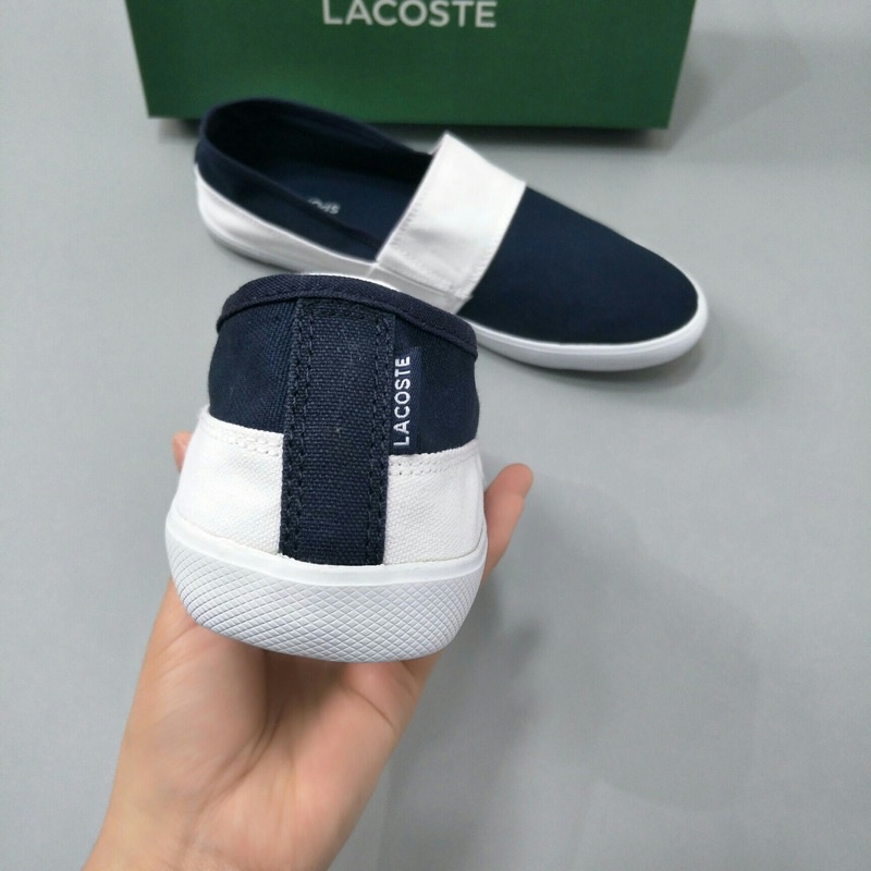 Giày lười vải cho nam và nữ thương hiệu Lacoste cao cấp phối màu đơn giản dễ phối đồ