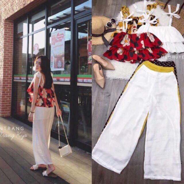 Sale set áo hoa + quần ống sớ hàng hot girl đẹp