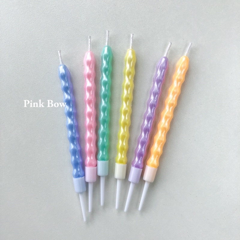 Nến xoắn màu Pastel Hàn Quốc set 6c