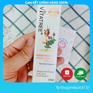 [CHÍNH HÃNG] Chai Xịt Keo Ong Giảm Ho Vitatree 25ml - Xuất xứ Úc Chính Hãng