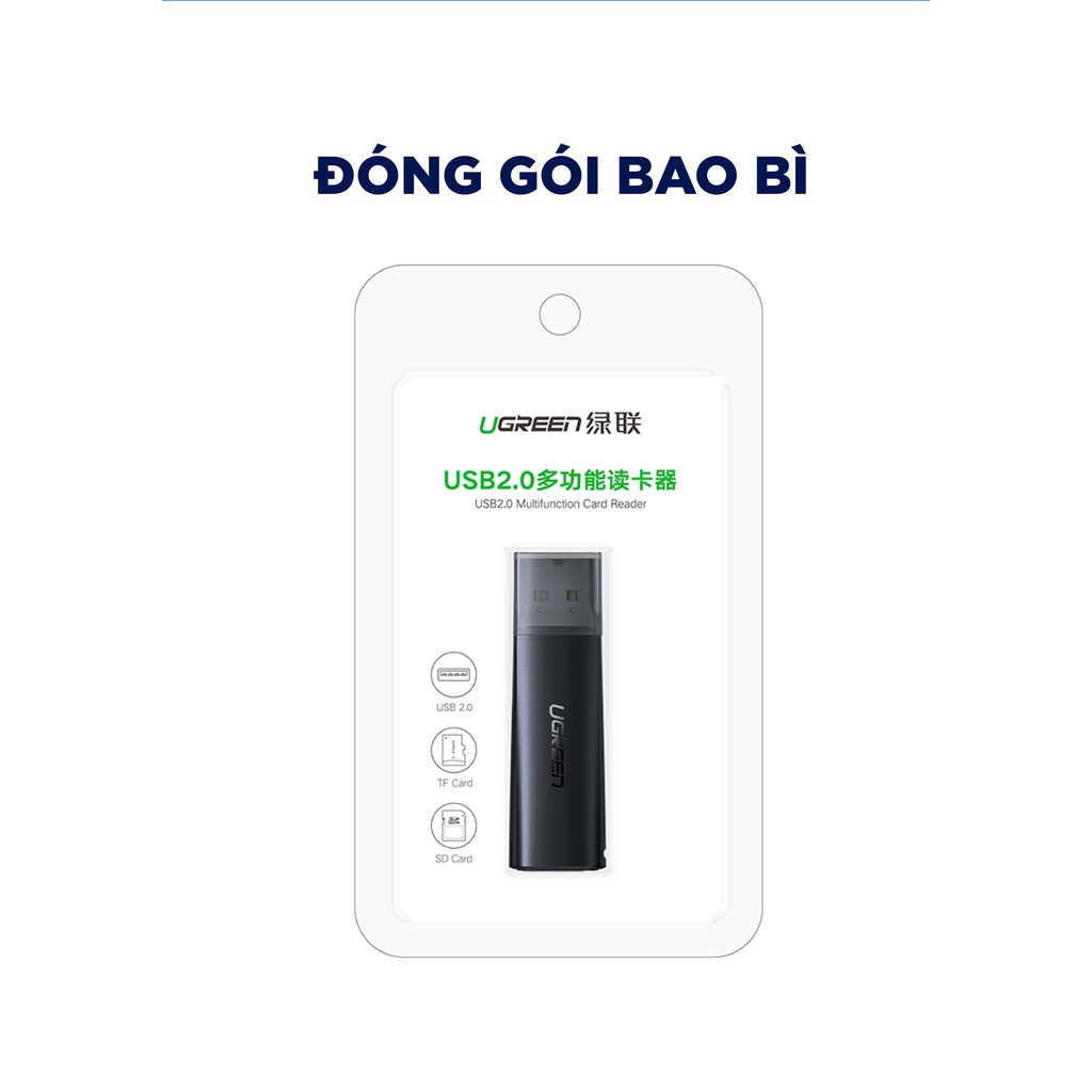 Đầu đọc thẻ SD/TF chuẩn USB 2.0 UGREEN CM264 60721