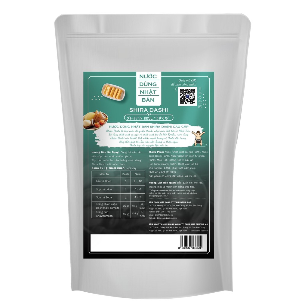 Nước Dùng Shira Dashi Nhật Bản Cao Cấp (Vị thanh) - Dashi Lab - 1kg/túi