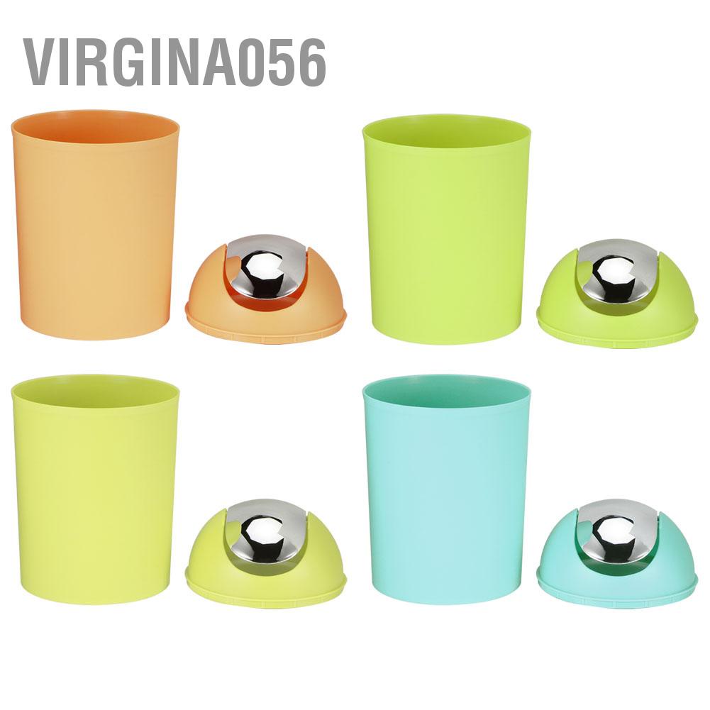 Virgina056 Mini Flip Nắp Nhà Phòng khách ngủ Máy tính để bàn Đầu giường Thùng rác nhựa
