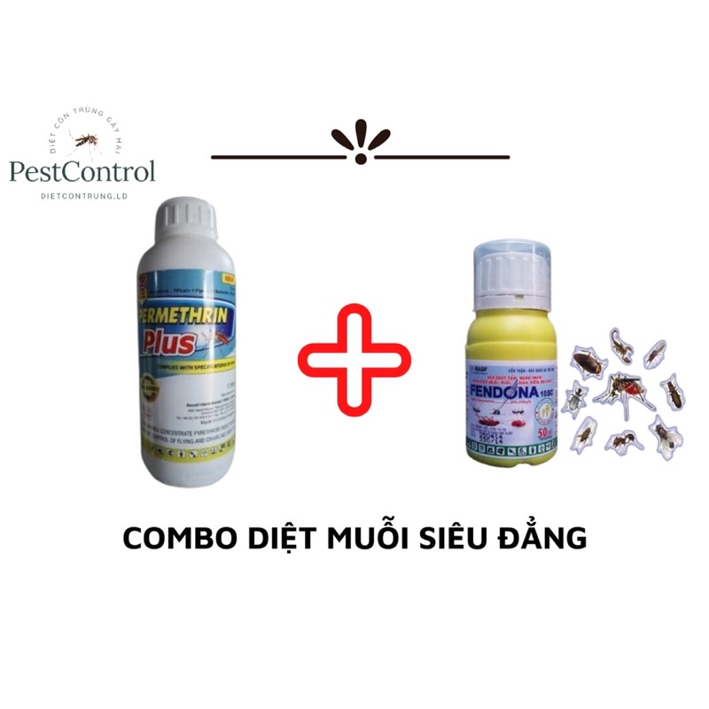 Combo 2 chai diệt muỗi : PERMETHRIN PLUS 200ml + FENDONA 10Sc 50ml