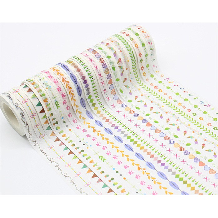 Washi tape - Băng dính washi 0.8cm x 10m WST001