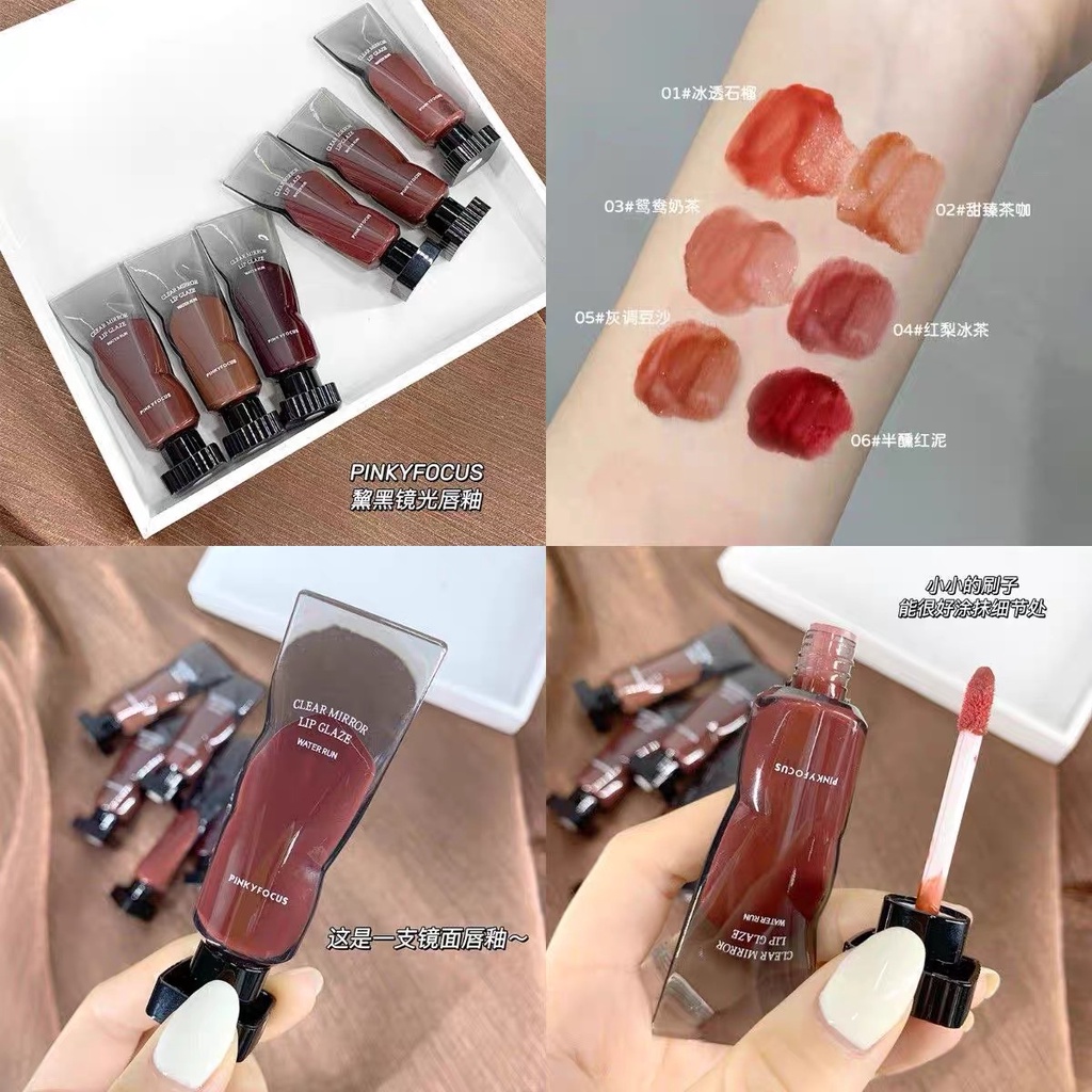 Son Môi PinkyFocus Dạng Bùn Trong Suốt Lâu Trôi Màu Bóng Xinh Xắn