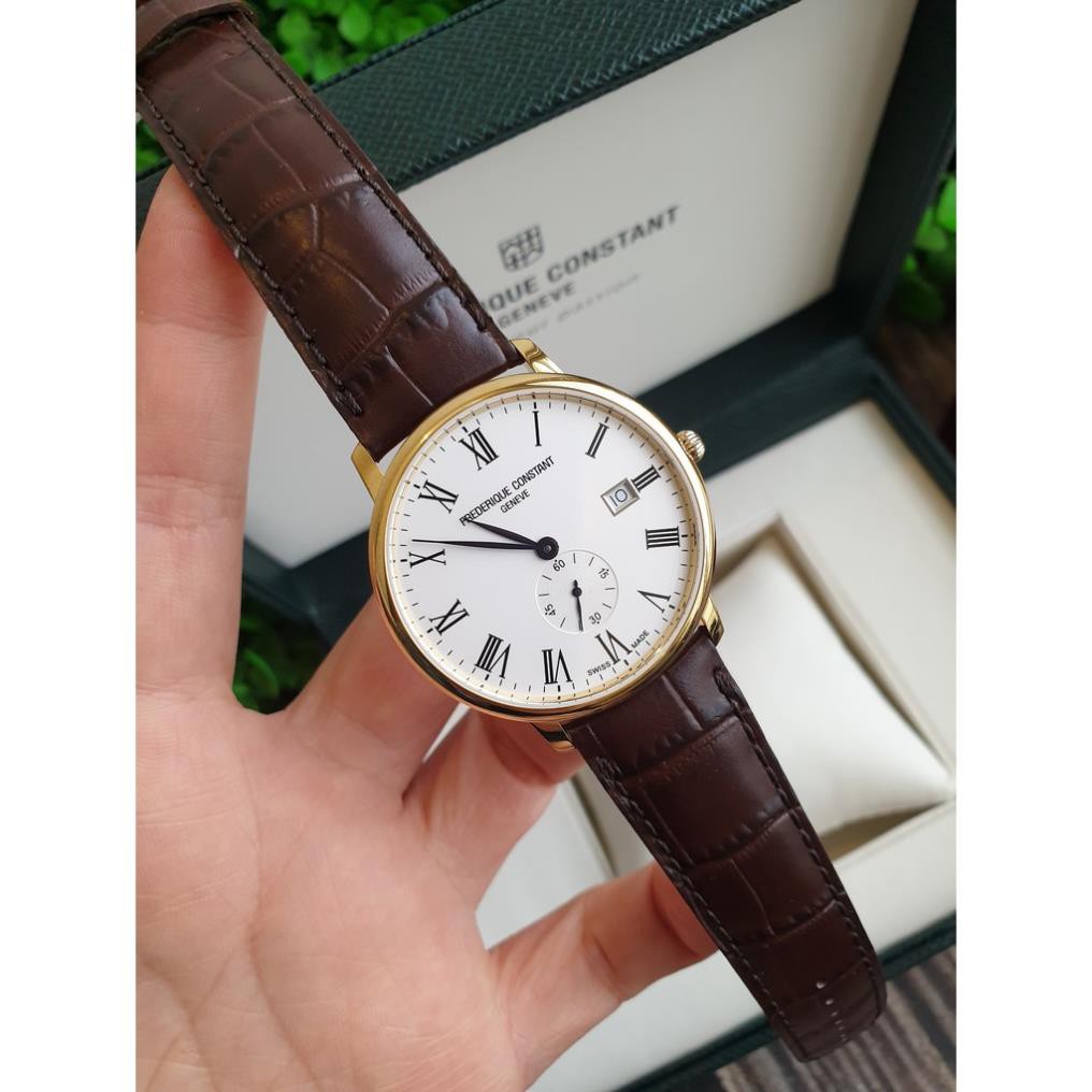[BAO CHECK] Đồng hồ nam Frederique Constant FC-245WR5S5 máy Quat Swiss Made, mạ vàng PVD, kính Sapphire, lịch ngày, dây