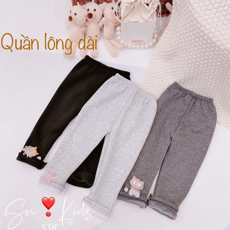 Quần legging lót lông dày dặn co giãn mềm mịn cho bé gái