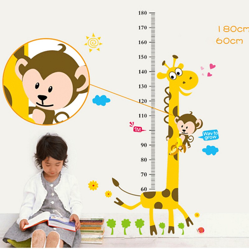 1 Thước Dán Tường Hình Hươu Cao Cổ Đo Chiều Cao