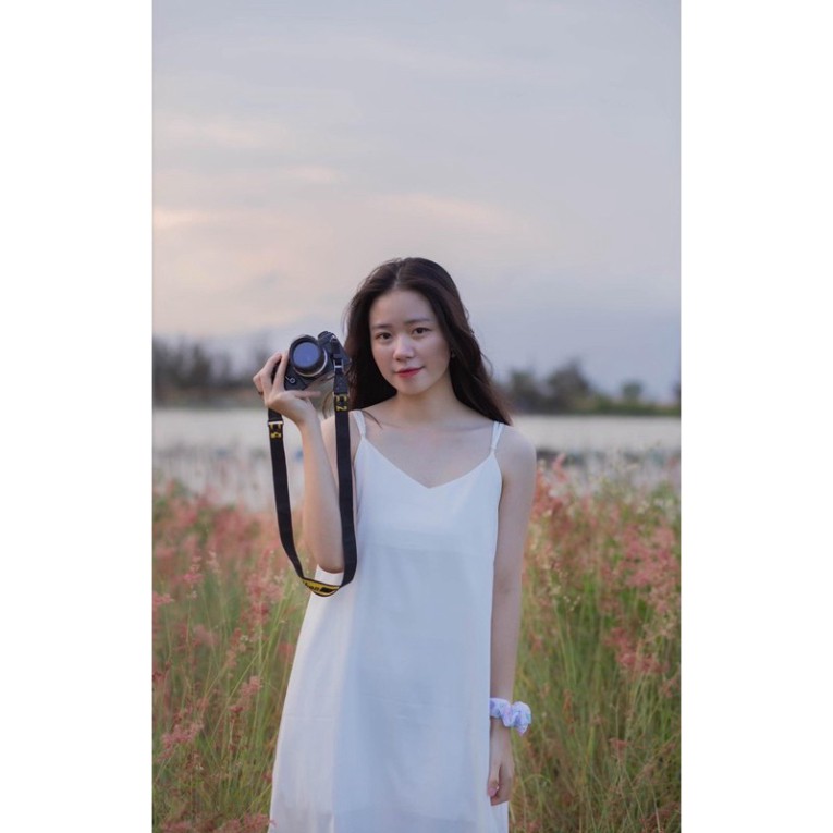 Váy hai dây chất Đũi dáng xuông siêu mát dây lưng điệu đà kèm ảnh thật chất đẹp phong cách ulzzang | BigBuy360 - bigbuy360.vn