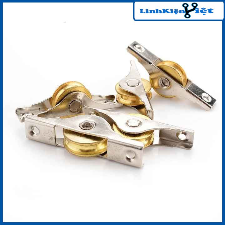 Bánh xe ròng rọc, con lăn trượt cửa tủ, cửa lùa bằng đồng nguyên chất 39mm/53mm/63mm