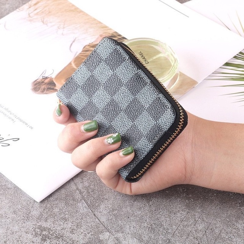 Ví Ngắn Đựng Tiền Xu / Thẻ Có Khóa Kéo In Họa Tiết Đơn Giản Xinh Xắn Ốp