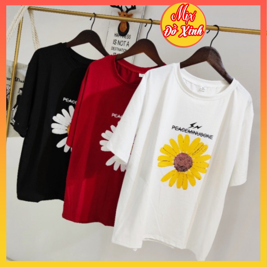 Áo thun nam nữ form rộng tay lỡ, áo phông unisex, chất liệu thun Cotton, họa tiết in hình Hoa Cúc | BigBuy360 - bigbuy360.vn