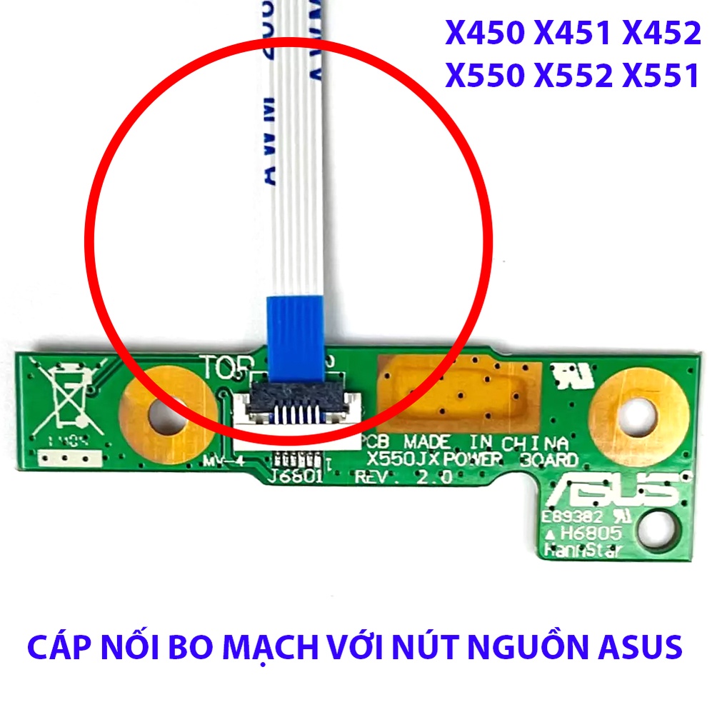 HCM - Dây cáp nối bo mạch nút nguồn 6p và cảm ứng chuột 8p Asus X450 X451