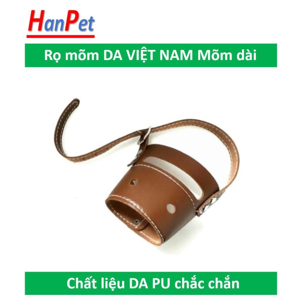 HCM- Rọ mõm chó da loại mõm dài chất liệu bằng da PU (3 size tùy thuộc chu vi mõm) hàng Việt Nam chất lượng cao