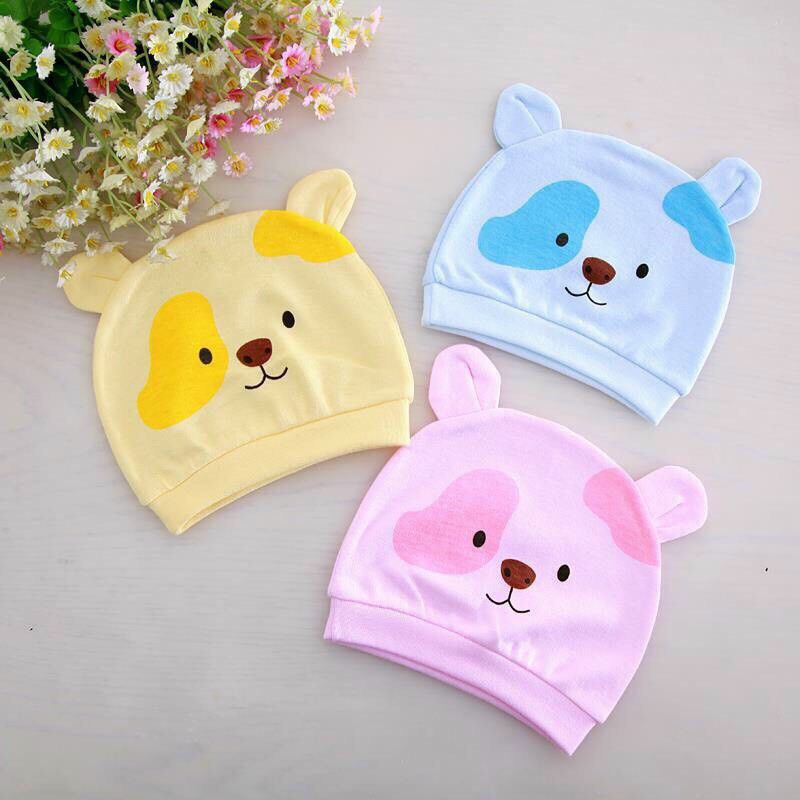 Mũ Cotton Tai Dễ Thương Cho Bé 0-5m / Nhiều Mẫu