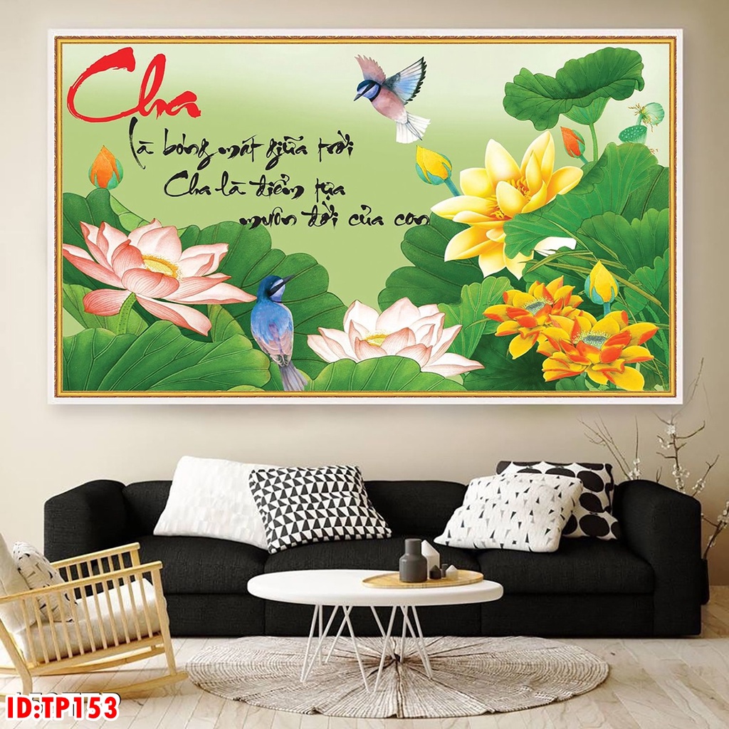 Tranh chữ thư pháp vô cùng ý nghĩa, Tâm - Nhẫn - Cuộc Sống...tranh tráng gương 5D siêu bóng, siêu đẹp.