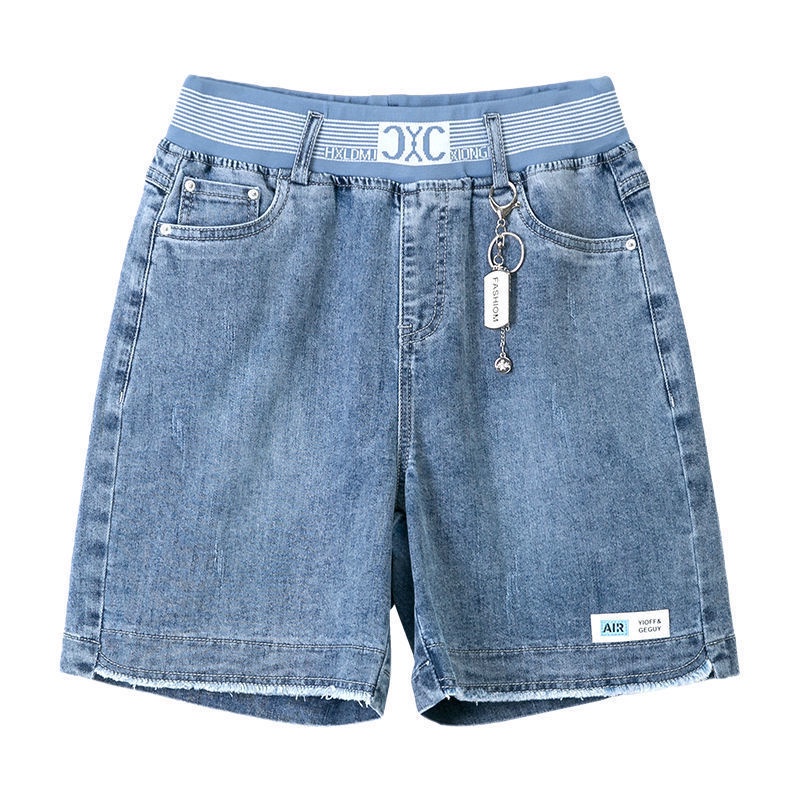 Quần Short denim Lưng Cao Dáng Rộng 5 Điểm Co Giãn Thời Trang Mùa Hè Hàng Mới 2022 Dành Cho Nữ