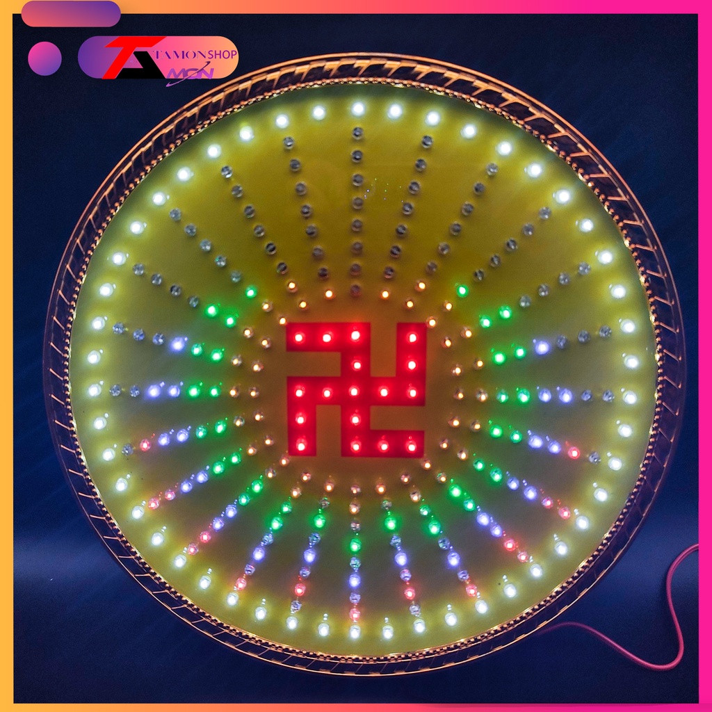 Hào quang led chữ vạn 32 chương trình đèn khác nhau, hào quang thờ mẹ quan âm, phật tổ, Tam ba vị thánh Led hào quang