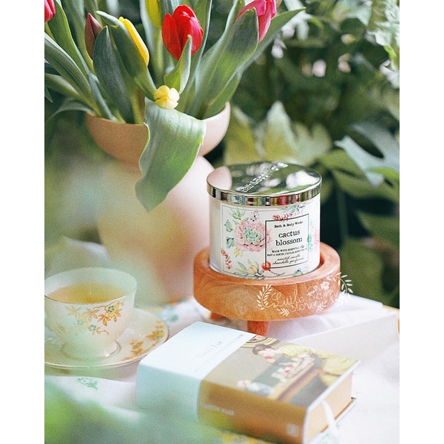 Đế gỗ decor để nến thơm/phụ kiện/bình trà