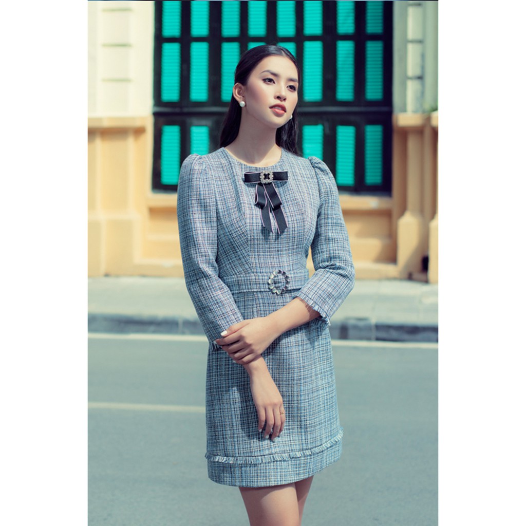 IVY moda Đầm ôm tweed 2 lớp MS 48B8349