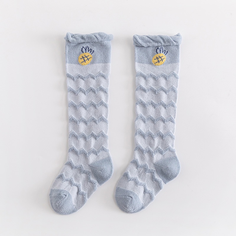 Vớ Cotton Cao Phối Lưới Co Giãn Chống Muỗi Họa Tiết Hoạt Hình Cho Bé Sơ Sinh