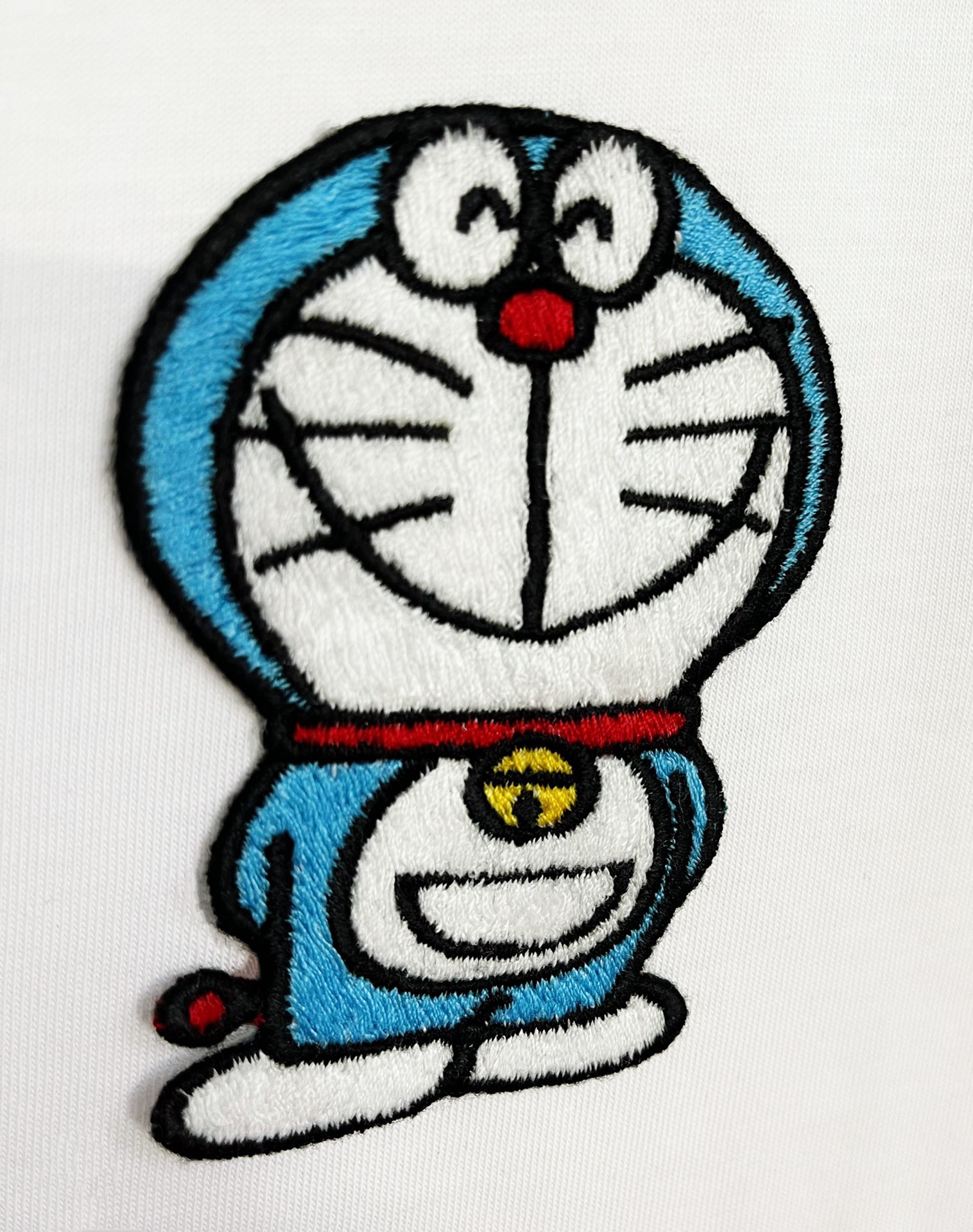 Áo Thun Tay Ngắn Cổ Tròn Thêu Hình Doraemon Dễ Thương Thời Trang Xuân Hè 2021