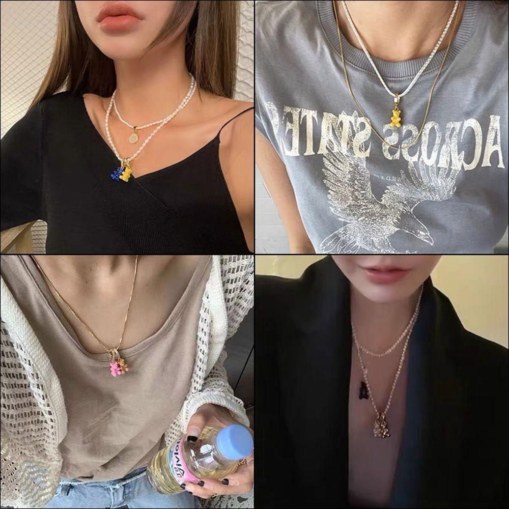 ROWANS Mặt Dây Chuyền Hình Gấu Nhiều Màu Sắc Thời Trang Cho Nữ