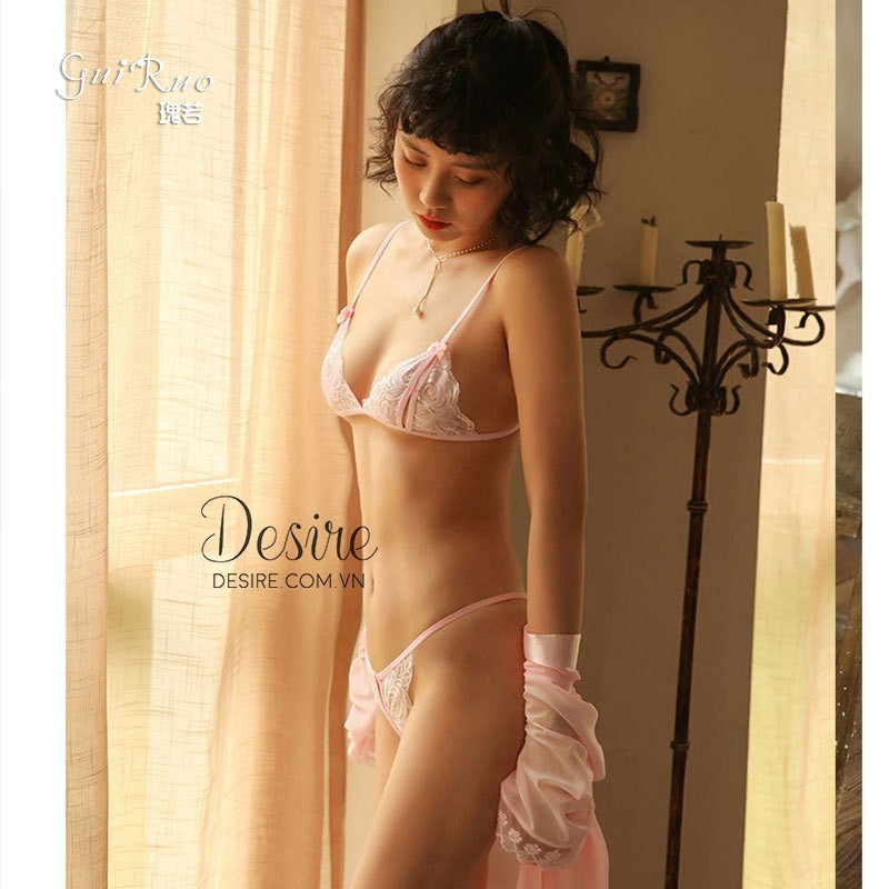 Bộ đồ lót ren set lót ren gợi cảm sexy Freesize gồm Áo và Quần lót xẻ đáy VN-023 | BigBuy360 - bigbuy360.vn