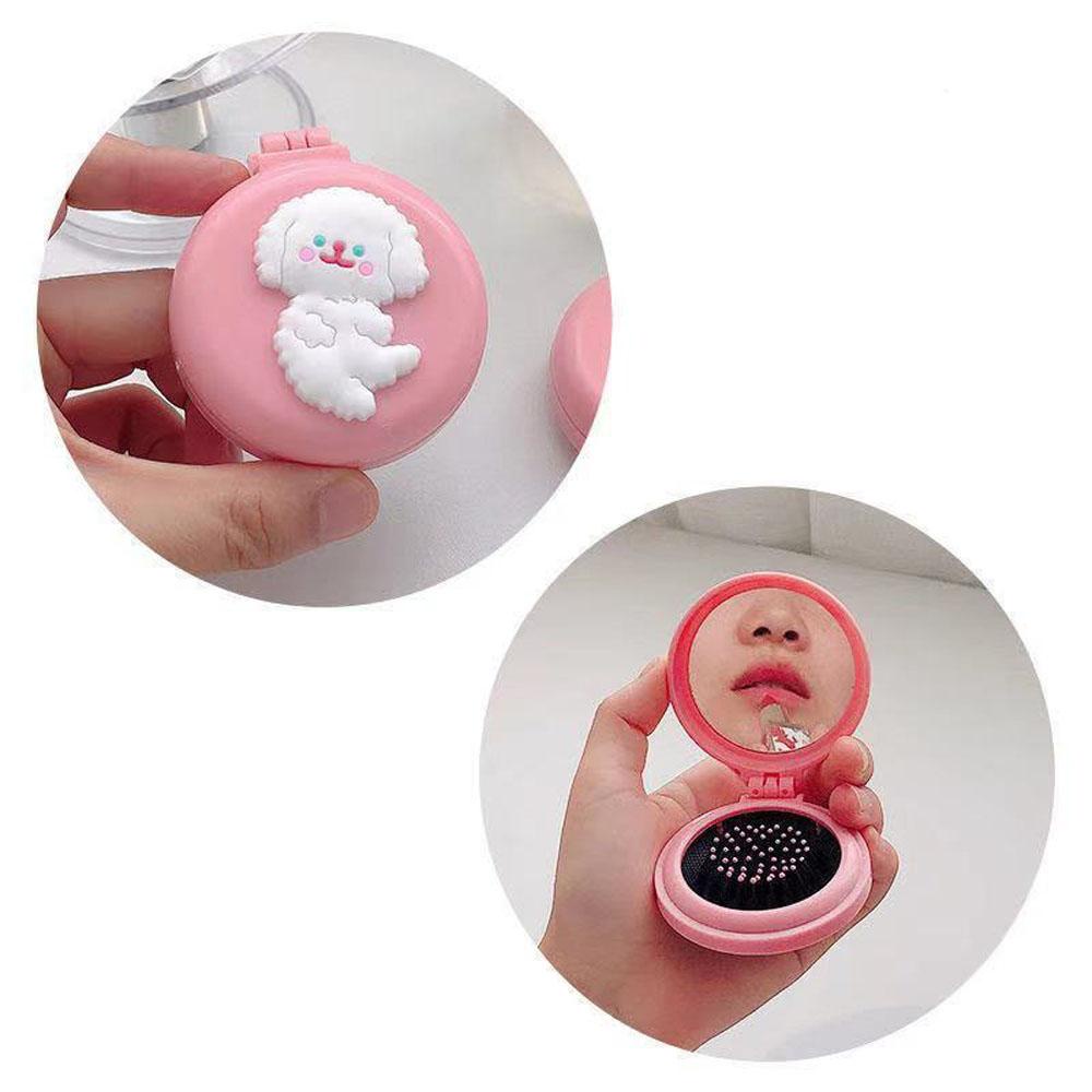 Lược Chải Tóc Kèm Gương Trang Điểm Hình Hoạt Hình Dễ Thương Cho Bé Gái