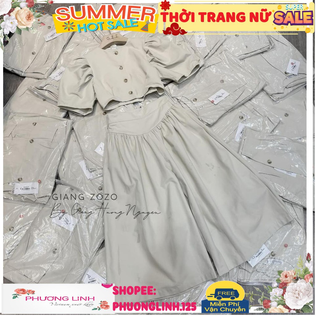 SET ÁO BE KHUY MIX QUẦN CẠP CÁCH ĐIỆU CHO NỮ | BigBuy360 - bigbuy360.vn