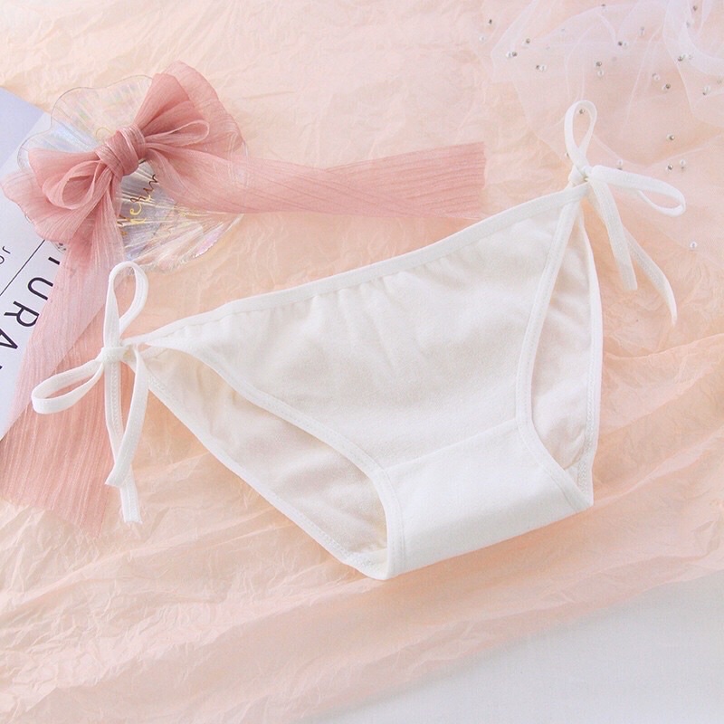 LUÔN CHE TÊN SẢN PHẨM -  QD001 -  Quần lót lưng thấp thắt dây nơ màu trơn sexy - Camluu99