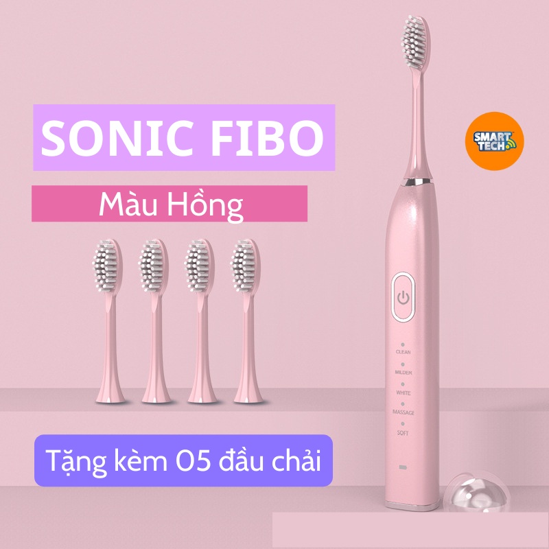 Bàn chải điện cao cấp Sonic  X7 Fibo - Bàn chải đánh răng tự động người lớn nhiều chế độ làm sạch, bảo hành 6 tháng