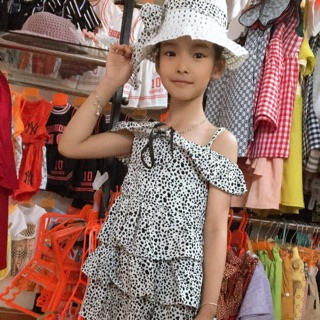 set đầm bé gái kèm mũ