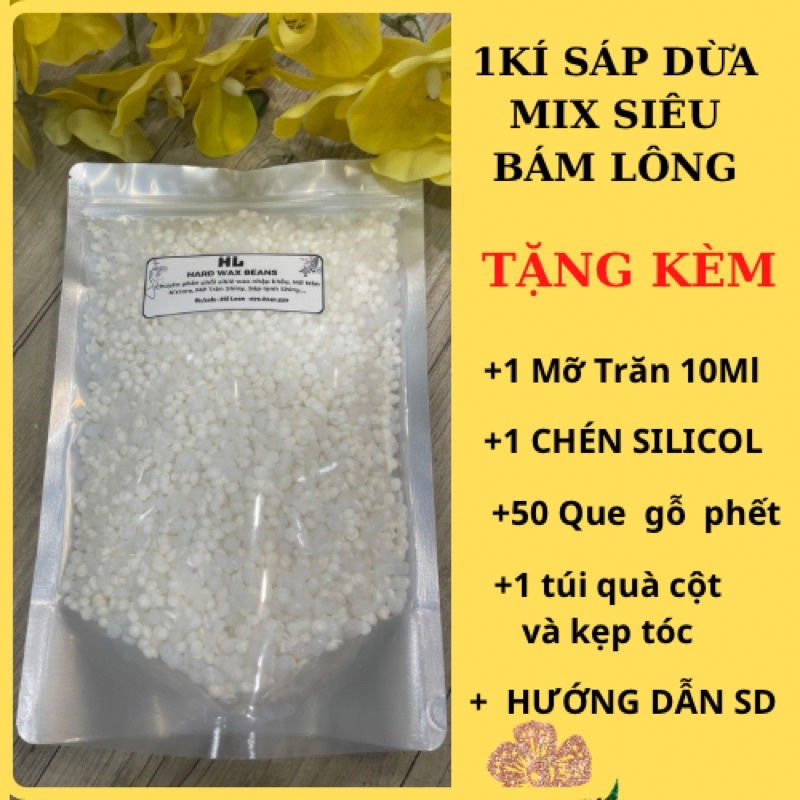 1 KÍ SÁP DỪA SIÊU BÁM LÔNG LOẠI 1, Tặng KÈM 1 CHÉN, 1 Mỡ 10Ml, QUÀ VÀ QUE